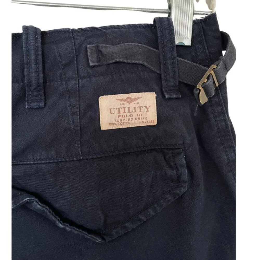 Polo Ralph Lauren Surplus US Division Military Canvas Cargo Pants 30 x 30 Navy